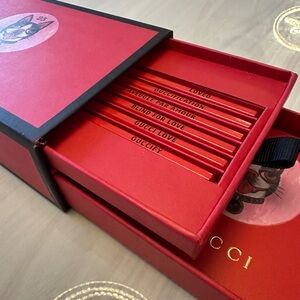 Authentic Gucci Bosco & Orso Chinese New Year Red Envelope GiftBox Set w Pencils